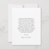 Elegante foto Moderne bruiloft Bedankkaart (Achterkant)