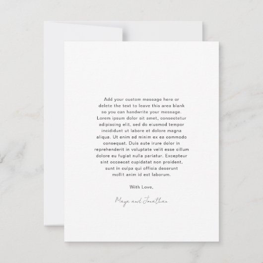 Elegante foto Moderne bruiloft Bedankkaart (Achterkant)