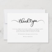 Elegante foto Moderne bruiloft Dank u Bedankkaart (Achterkant)