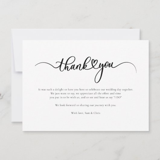 Elegante foto Moderne bruiloft Dank u Bedankkaart (Achterkant)