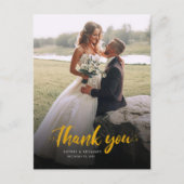 Elegante foto Moderne bruiloft Dank u Briefkaart (Voorkant)