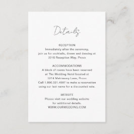 Elegante foto Moderne bruiloft Informatiekaartje