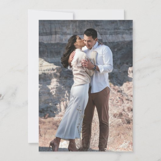 Elegante foto Moderne bruiloft Kaart (Achterkant)