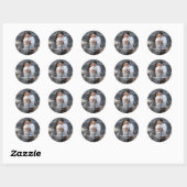Elegante foto Moderne bruiloft Ronde Sticker (Vel)