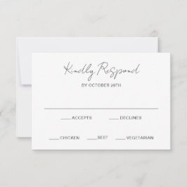 Elegante foto Moderne bruiloft RSVP Kaartje