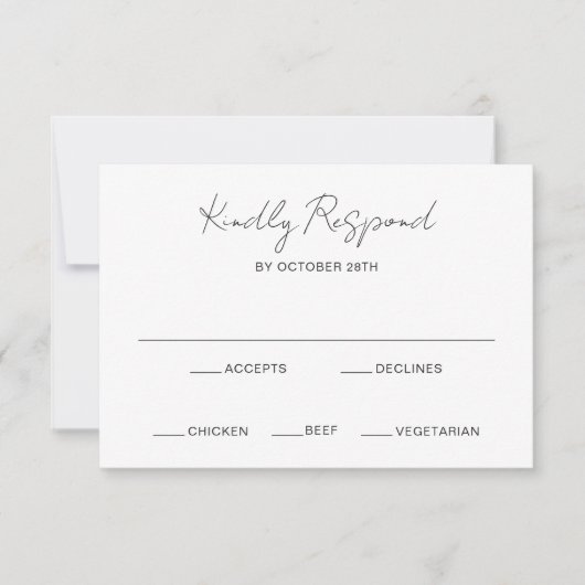 Elegante foto Moderne bruiloft RSVP Kaartje (Voorkant)
