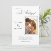 Elegante foto moderne bruiloft uitnodiging (Staand voorkant)