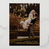 Elegante foto moderne bruiloftreceptie folie uitnodiging (Voorkant)