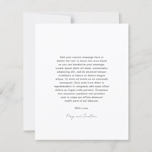 Elegante foto Moderne budget bruiloft bedankkaart (Achterkant)