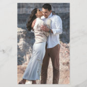 Elegante foto moderne budget bruiloftsmenu flyer (Achterkant)