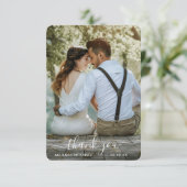 Elegante foto Moderne eenvoudige bruiloft Bedankkaart (Staand voorkant)