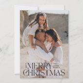 Elegante foto moderne minimale botanische crème feestdagenkaart (Voorkant)