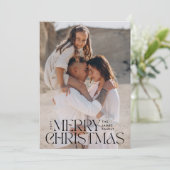 Elegante foto moderne minimale botanische crème feestdagenkaart (Staand voorkant)