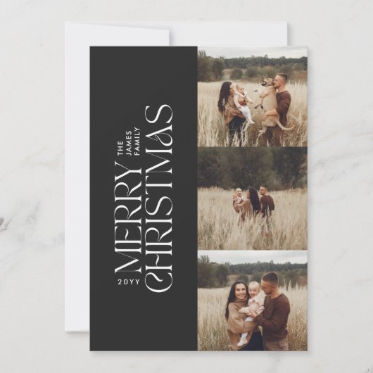 Elegante foto moderne minimale multi botanische fo feestdagenkaart (Voorkant)