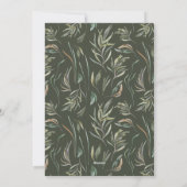 Elegante foto moderne minimale olijfgroene botanis feestdagenkaart (Achterkant)