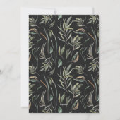 Elegante foto moderne minimale zwarte botanische a feestdagenkaart (Achterkant)
