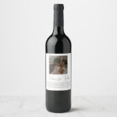 Elegante foto moderne toast gepersonaliseerde brui wijn etiket (Voorkant)