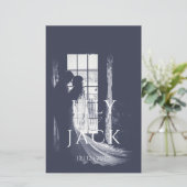 Elegante Foto Moderne Typografie Trouwmenu (Staand voorkant)