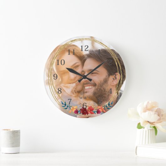 Elegante Foto Monogram Bruiloft Grote Klok (Huis)