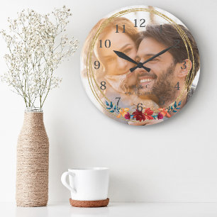 Elegante Foto Monogram Bruiloft Grote Klok