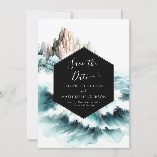 Elegante foto nautische bruiloft save the date (Voorkant)