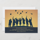 Elegante foto Navy blauw en goud Kaart (Achterkant)