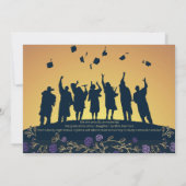 Elegante foto Navy blauw en goud Kaart (Achterkant)