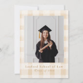 Elegante foto Navy Blue Floral Afstuderen Kaart (Achterkant)