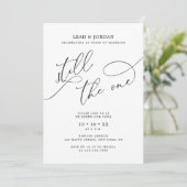 Elegante foto nog steeds de ene bruiloft gelofte v kaart (Staand voorkant)