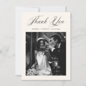 Elegante foto Old Money bruiloft Bedankkaart (Voorkant)