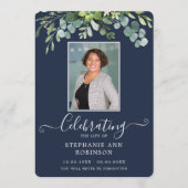 Elegante Foto Orde van Service Blauw Programma Programmakaart (Voorkant)