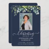 Elegante Foto Orde van Service Blauw Programma Programmakaart (Voorkant / Achterkant)