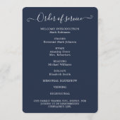 Elegante Foto Orde van Service Blauw Programma Programmakaart (Achterkant)