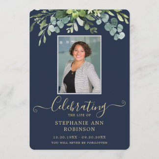 Elegante Foto Orde van Service Gold Blue Programma Programmakaart