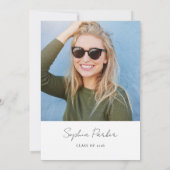 Elegante foto-overlay | Afstudeerfeest Kaart (Achterkant)
