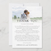 Elegante foto overlay boho bruiloft dank u kaart (Voorkant)