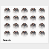 Elegante foto overlay boho bruiloft dank u ronde sticker (Vel)