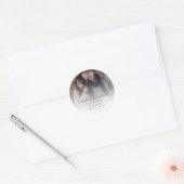 Elegante foto overlay boho bruiloft dank u ronde sticker (Envelop)