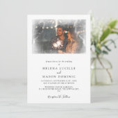 Elegante foto overlay eenvoudige schone bruiloft kaart (Staand voorkant)