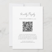 Elegante foto-overlay en RSVP QR-code bruiloft Kaart (Achterkant)