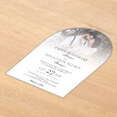 Elegante foto overlay formele bruiloft acryl uitnodigingen (Laagn)