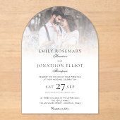 Elegante foto overlay formele bruiloft acryl uitnodigingen (Voorkant)