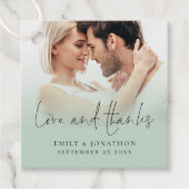 Elegante foto overlay liefde Bedankt script bruilo Bedankjes Labels (Voorkant)