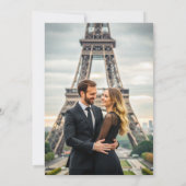 Elegante foto Overlay Modern zwart wit bruiloft Kaart (Achterkant)