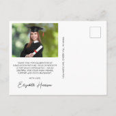 Elegante foto Paarse gouden Afstuderen Dank u Briefkaart (Achterkant)