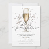 Elegante Foto Parels & Prosecco Vrijgezellenfeest Kaart (Voorkant)