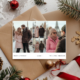 Elegante Foto Pas getrouwd Vrolijk en getrouwd Ker Feestdagenkaart