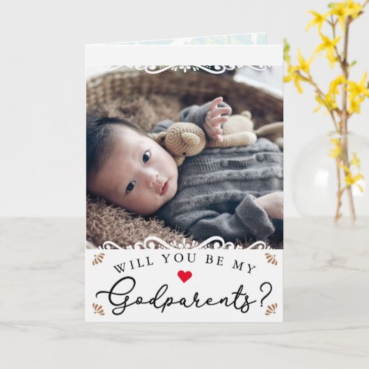 Elegante  foto peetouders voorstel kaart (Gele Bloem)