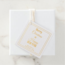 Elegante foto Prettig kerstfeest Gelukkig nieuwjaa Bedankjes Labels
