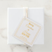 Elegante foto Prettig kerstfeest Gelukkig nieuwjaa Bedankjes Labels (Met doos)